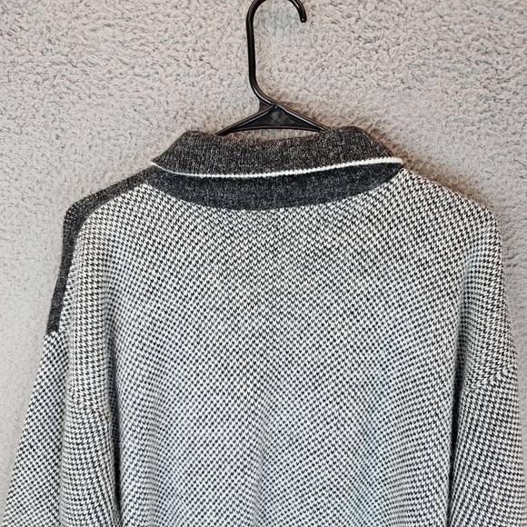 Jane Bis Winter Sweater Sz L Oversized Gray Zip Collar Drop Shoulder Women's - Picture 10 of 11
